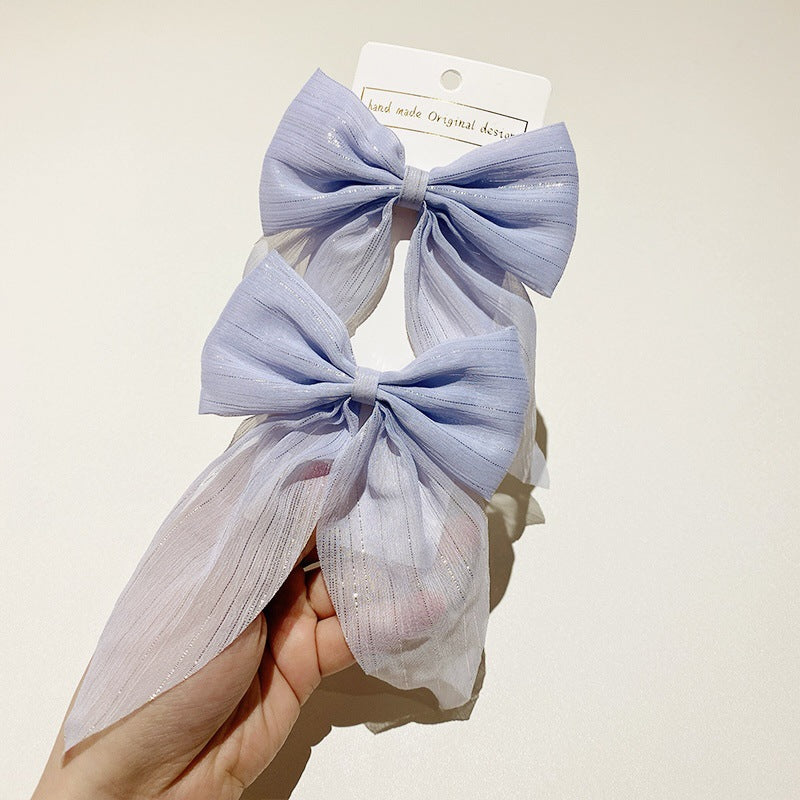 Korean high-end mesh bow hair clip Girl's hair accessory