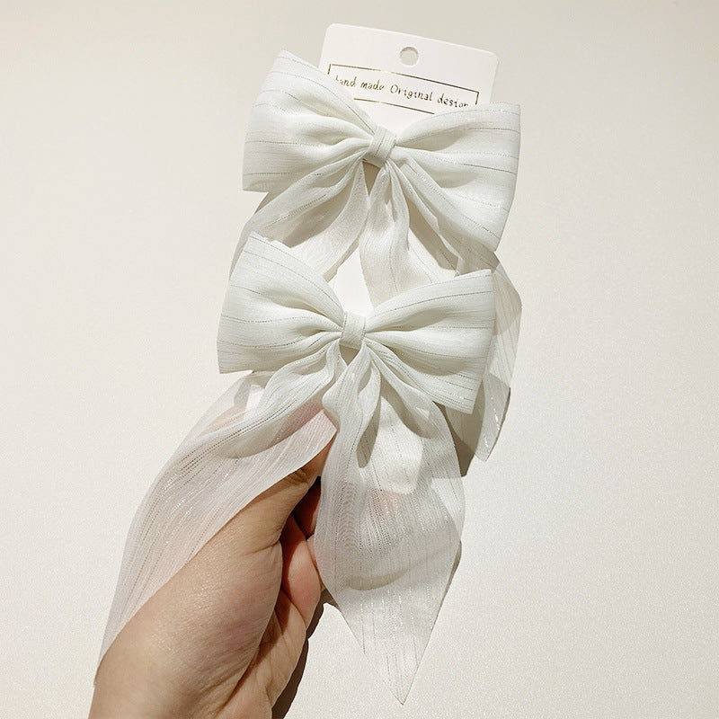 Korean high-end mesh bow hair clip Girl's hair accessory