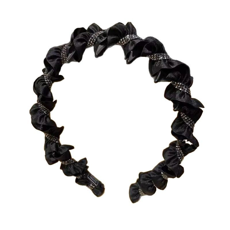 Forest Black Wrapped Headband – 2026 Elegant Anti-Slip Teeth Design